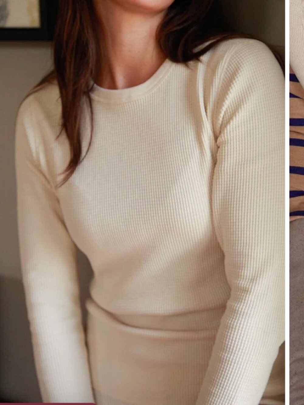 Noble Waffle Top 100% Organic Cotton in Oak Milk - Medium $84